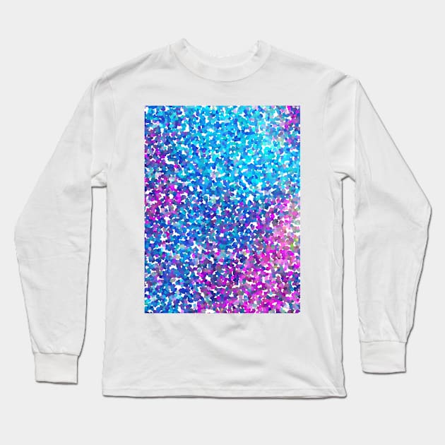 Turquoise Blue and Magenta Abstract Art Shapes Pattern Long Sleeve T-Shirt by Abstractdesigns